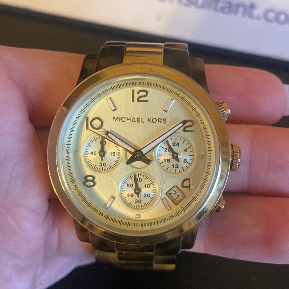 Tortoise shell Michael Kors watch